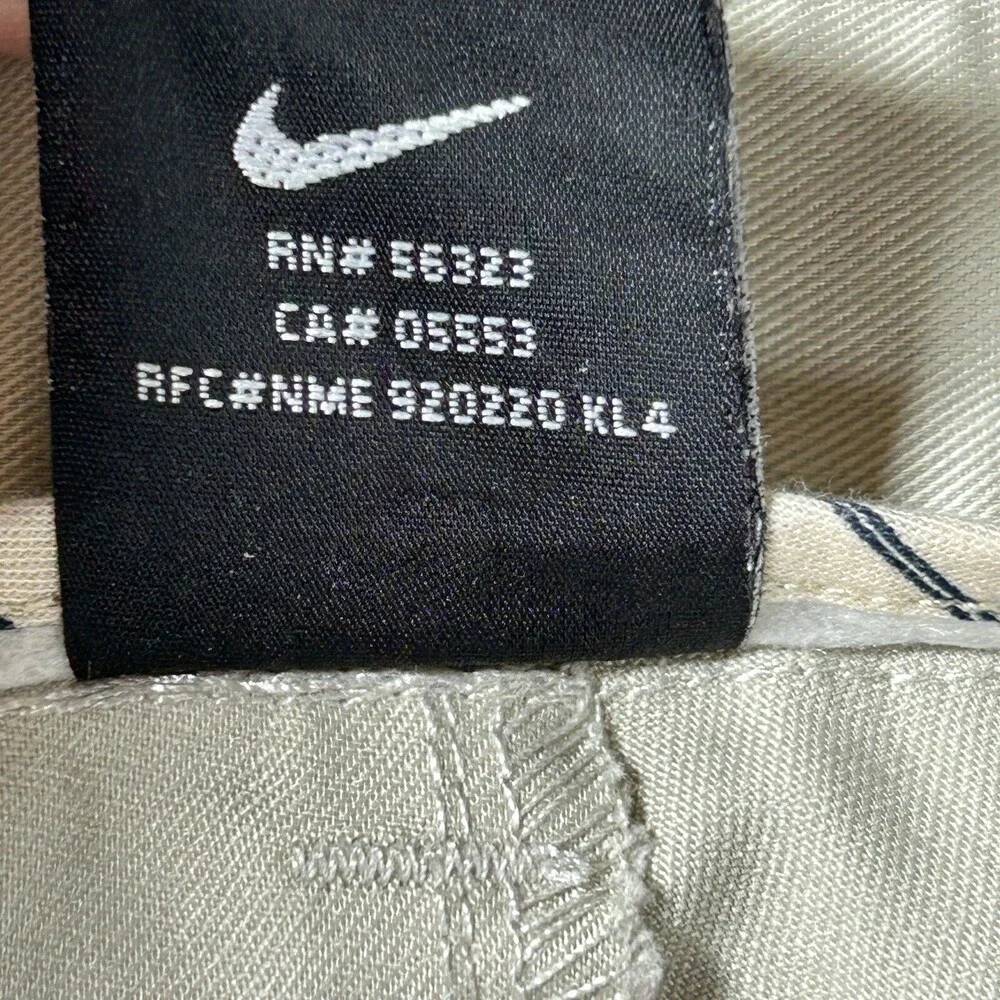 Nike Men's Golf Pants Size 40x32 Khaki Dri-Fit RN#56323 Preppy Dress